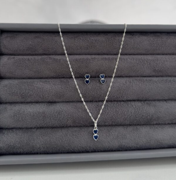 Conjunto dois corações Azul